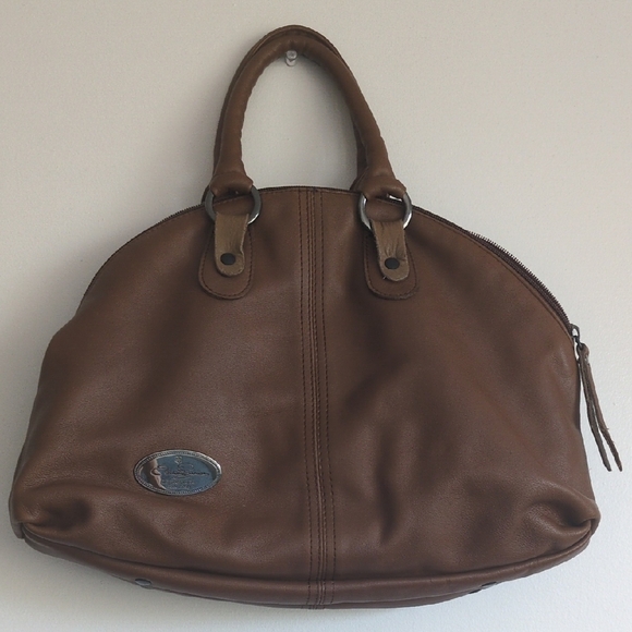 Peruzzi Brown Leather Satchel - Picture 3 of 11